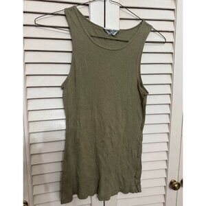 Hard Tail Forever Green Ribbed Tank Top Shirt